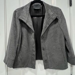 CARLISLE Viscose Grey Suede Blazer Size 10.